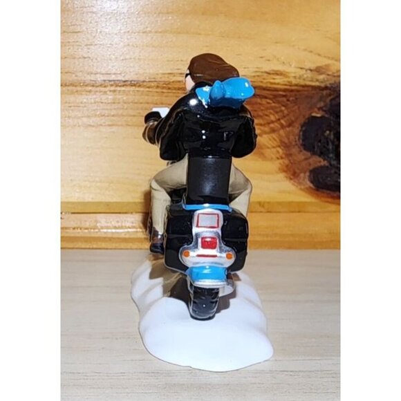 Dept 56 Two for the Road Harley Davidson Motorcycle 54939 Snow Village Blue - Picture 5 of 13